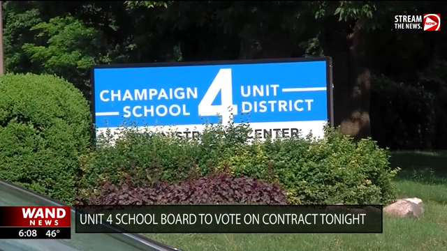Unit 4 School Board to vote on contract tonight